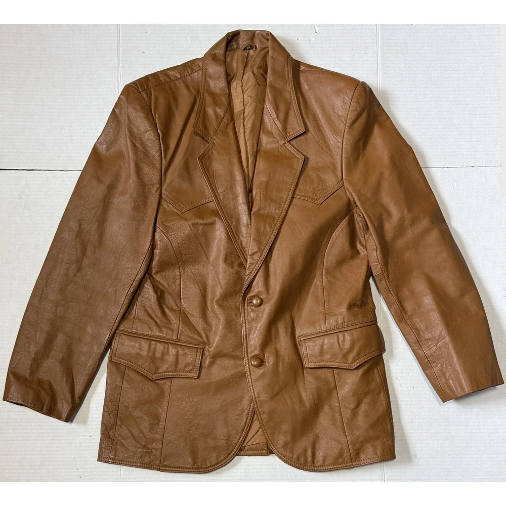 PIONEER WEAR - Men's‎ VINTAGE Leather Blazer Jacket - Size 40